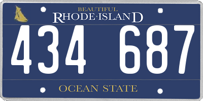 RI license plate 434687