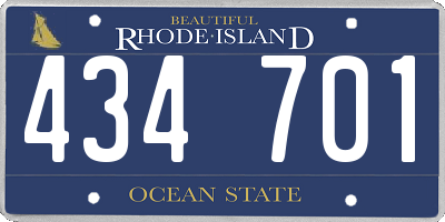 RI license plate 434701