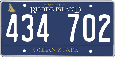 RI license plate 434702