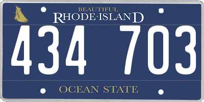 RI license plate 434703