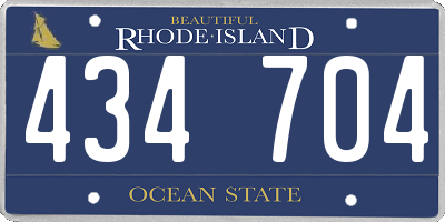 RI license plate 434704