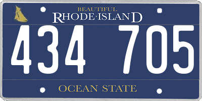 RI license plate 434705