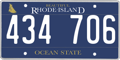 RI license plate 434706