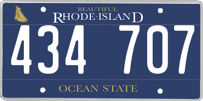 RI license plate 434707