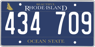 RI license plate 434709
