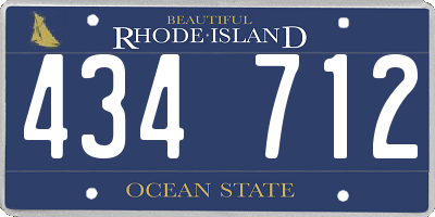 RI license plate 434712
