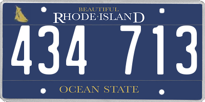 RI license plate 434713