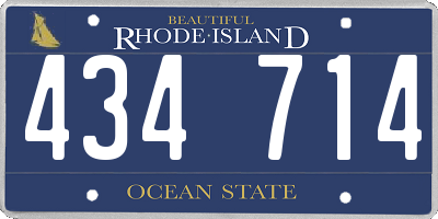 RI license plate 434714