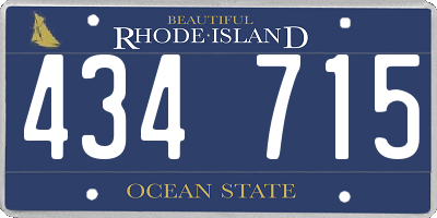 RI license plate 434715