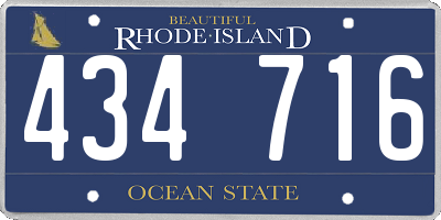 RI license plate 434716