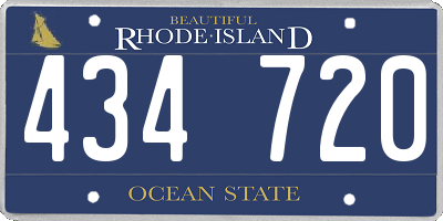 RI license plate 434720