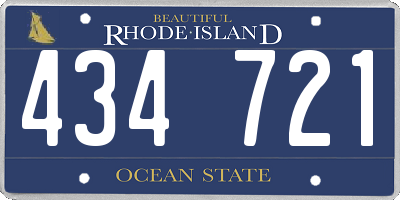 RI license plate 434721
