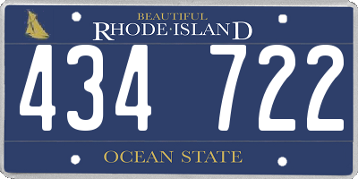 RI license plate 434722