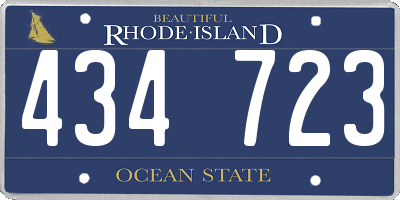RI license plate 434723