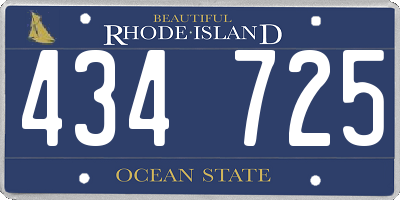 RI license plate 434725