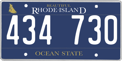 RI license plate 434730