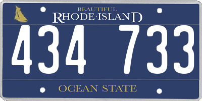 RI license plate 434733