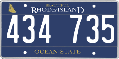 RI license plate 434735