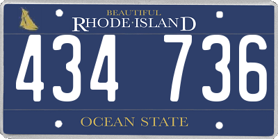 RI license plate 434736