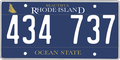 RI license plate 434737