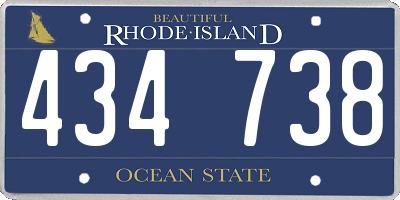 RI license plate 434738