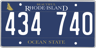 RI license plate 434740