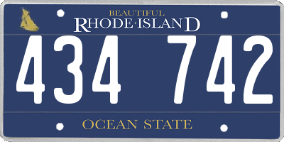RI license plate 434742