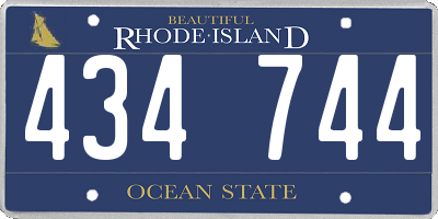 RI license plate 434744