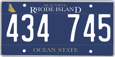 RI license plate 434745
