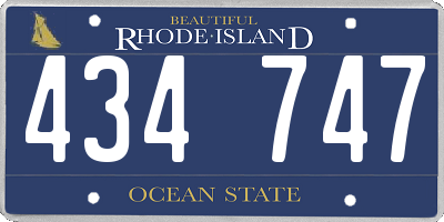 RI license plate 434747