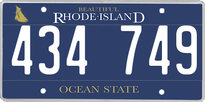 RI license plate 434749