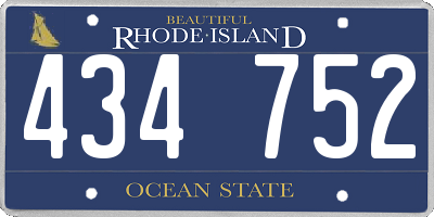 RI license plate 434752