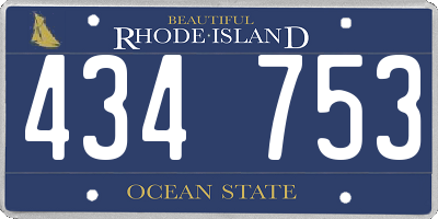RI license plate 434753