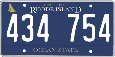 RI license plate 434754