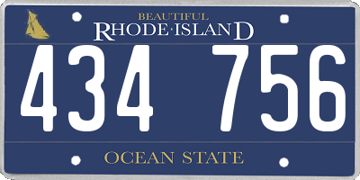 RI license plate 434756