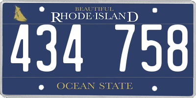 RI license plate 434758