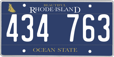 RI license plate 434763