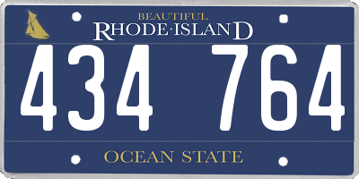 RI license plate 434764