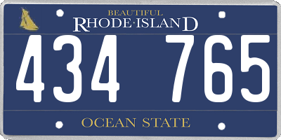 RI license plate 434765
