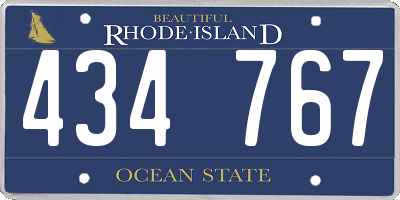 RI license plate 434767