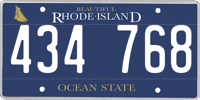 RI license plate 434768