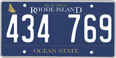 RI license plate 434769