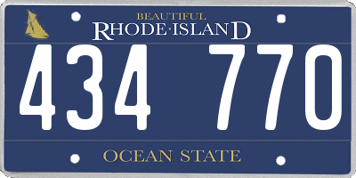 RI license plate 434770