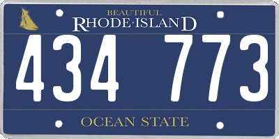 RI license plate 434773