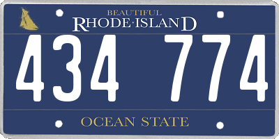 RI license plate 434774