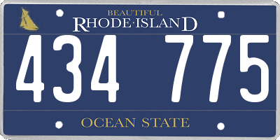 RI license plate 434775
