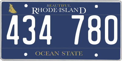 RI license plate 434780
