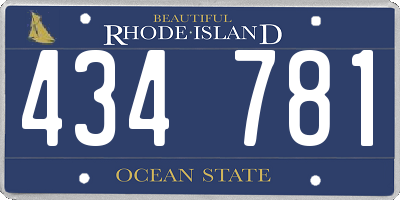 RI license plate 434781