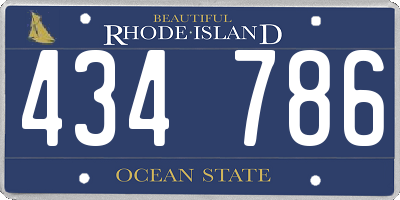 RI license plate 434786