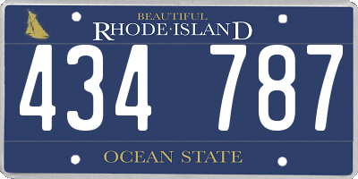 RI license plate 434787